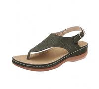 Zapatos de lona para mujer, sandalias rojas para mujer con tacón de cuña y punta de clip, suela gruesa, monocolor, cómodas, ligeras, zapatos de mujer 38 nuevos, verde, 43 EU