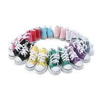 Zapatos de Lona para Muñeca 1/3, Zapatillas de Lona de Goma de Plástico de 3,0 Pulgadas de Largo, Zapatos para Muñeca, Alpargatas, Salón, Surtidos 1, 3 Colores, 10 Pares