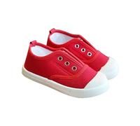 Zapatos de lona para niña, unisex, zapatillas de deporte para niños, zapatillas de deporte para niñas, transpirables, antideslizantes, para caminar al aire libre, fitness, interior, rojo, 28 EU