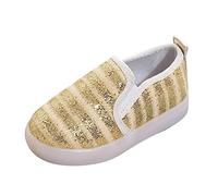 Zapatos de lona para niñas grandes, zapatos de lona iluminados, casuales, perezosos, para bebés, talla 6, Gold, 22 EU