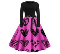 Zapatos de los años 50 para el día de San Valentín, moda femenina, vestido de invierno, P-rosa caliente, M