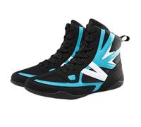 Zapatos de lucha de Pro High Support, zapatos de boxeo de entrenamiento de lucha unisex, zapatos de lucha libre de niños sin deslizamiento liviano, botas de boxeo para niños, niños ( Color : Black , S