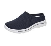 Zapatos de malla gruesa para mujer, cómodos, versátiles, ligeros, transpirables, un reposapiés, medios, pantuflas femeninas para mujer, talla 11, Blue, 40 EU