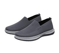 Zapatos de malla para hombre, de malla transpirable, con tejido de mosca, zapatos casuales de verano al aire libre, tenis de senderismo sin cordones, ligeros, casuales, de ajuste delgado, cómodos