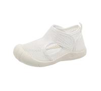 Zapatos de malla transpirable ahuecados Baotou Anti Kick Sandalias Niñas Color sólido Zapatos Playa Sandalias de Bicicleta Mujer, Blanco, 26 EU