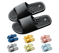 Zapatos de masaje de pies zapatillas de acupresión, zapatillas para hombre y mujer, alivio de neuropatía, artritis, fascitis plantar, dolor, alivio del estrés, regalo para mamá papá, Negro - A, 46