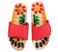 Zapatos de masaje Guijarros de colores Zapatos de masaje de piedra natural Zonas de reflexología podal Acupresión para el cuidado de los pies Relajación en el hogar(37-Red)
