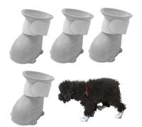 Zapatos de Mascotas 4pcs Impermeables Botas de Lluvia para Perros Goma Botas de Lluvia de Gato sin Deslizamiento con Cinta Adhesiva de Sujetador.