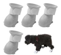 Zapatos de Mascotas 4pcs Impermeables Botas de Lluvia para Perros Goma Botas de Lluvia de Gato sin Deslizamiento con Cinta Adhesiva de Sujetador.