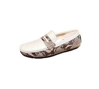 Zapatos de Mocasines para Hombres Manual de impresión de cocodrilo de Dos Tonos Costuras de conducción de Mocasines resbalones Resistentes al tacón Plano de