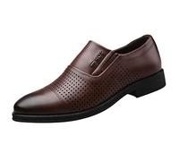 Zapatos de moda de negocios Zapatos de hombre Zapatos de encaje Casual Boda Zapatos de cuero para hombre, marrón, 48 EU