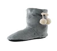 Zapatos de mujer 2025 para el hogar, botas de piso medio que pueden ser cálidas con lazos en la parte posterior, gris, 40 EU