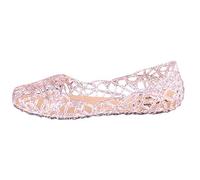 Zapatos de mujer bailarinas elegantes, planos Mary Jane zapatos mujer sandalias de malla de cristal zapatos de baile transparentes boda verano sandalias sandalias romanas sandalias bohemias, Rosa., 40