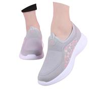 Zapatos de mujer caminata ligeros ancho H Mesh Ortopédicos Cómodos Verano Zapatillas Running Verano Boda Caminata Casual Transpirables Elegantes Memory Foam Deportivas, gris, 39 EU