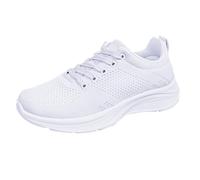 Zapatos de mujer Casual Ligero Transpirables Zapatos de Paseo Cómodos Suave Antideslizante Malla Zapatillas Correr Mujer Al Aire Libre Transpirable Jogging Deportivo Trail Shoes, Color blanco., 36 EU