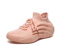 Zapatos de mujer con calcetines, Europa y Estados Unidos, Zapatos Deportivos Casual con Suela Gruesa, Zapatillas de Correr Transpirables y Suaves, Rosa, 39 EU