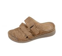 Zapatos de mujer con forro de cuña para mujer, sandalias de tacón abierto, sandalias de tacón abierto, ahuecadas, transpirables, ligeras, ortopédicas, sandalias de playa para mujer, marrón, 43 EU