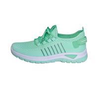 Zapatos de mujer de malla ligeros de peso grueso Thick Sole elevados Height Increase Casual Ocio Walking Transpirable Cómodo Moda, verde, 40 EU