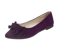 Zapatos de mujer elegantes con tacón, zapatillas de ballet para mujer, transpirables, de un solo color, cómodas, modernas, tallas grandes, para bailar de trabajo, zapatos de verano, morado, 37 EU