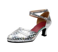 Zapatos de mujer elegantes zapatos de baile con tacón bajo estándar latino tacones cerrados suela de goma cómodos zapatos de trabajo zapatos de boda para bodas Oktoberfest y fiesta