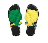 Zapatos de mujer impermeables zapatillas doble decoración una palabra tamaño grande parte inferior plana playa casual zapatillas zapatos mujer sandalias con goma, verde, 40 EU