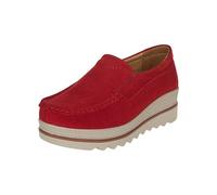 Zapatos de mujer para el tiempo libre para mujer, plataforma gruesa, mocasines, elegantes, de ante, con plataforma, cómodos, antideslizantes, para caminar, cuña, mocasines, suela suave, zapatos de