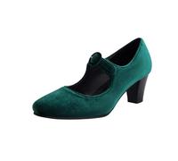 Zapatos de mujer para traje regional, tacones altos, zapatos de baile de | Zapatos de boda de ante cerrados ligeros y cómodos con pies anchos para Oktoberfest, fiestas y fiestas