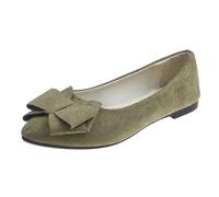 Zapatos de mujer S Primavera Verano y Otoño Ligero Suede Pointed Shallow Mouth Soft Bottom Bow Single Shoes Daily Dating Commuting Zapatos de Ballet de Talla Grande Zapatos Planos Zapatos Negros Altos