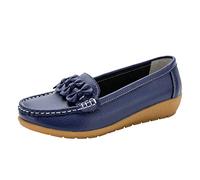 Zapatos de mujer Slip on Sportschuhe Slip On Women Comfort Walking Flat Moafers Casual Driving Loafers Wanderschuhe für Frauen, azul oscuro, 37 EU