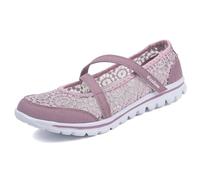 Zapatos de mujer transpirables con suela plana y estribo de un solo pie, de primavera y verano, a la moda y para el tiempo libre. Sandalias Blancas Mujer Boda (Light Purple, 41)