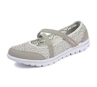 Zapatos de mujer transpirables con suela plana y estribo de un solo pie, de primavera y verano, a la moda y para el tiempo libre. Sandalias Blancas Mujer Boda (Light Gray, 39)