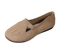 Zapatos de mujer Verano 2026 Zapatos de Mujer Transpirables Hueco Planos Grandes Zapatos Casuales Zapatos de Senderismo Elegante Confort Beige Zapatos de Verano, caqui, 37 EU