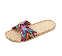 Zapatos de mujer, zapatillas de lino, zapatos de verano, zapatillas de playa para el, sandalias de suelo para hombre y mujer, sandalias para mujer Zapatillas De Mujer De Colores