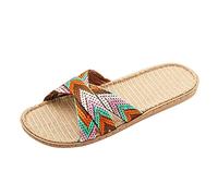 Zapatos de mujer, zapatillas de lino, zapatos de verano, zapatillas de playa para el, sandalias de suelo para hombre y mujer, sandalias para mujer Zapatillas De Mujer De Colores Zapatos Trabajar