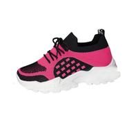 Zapatos de mujer, zapatos para caminar, transpirables, ligeros, zapatos deportivos al aire libre, todas las estaciones, malla fina transpirable gruesa, deporte, zapatos casuales para mujer, rosa, 37