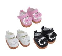Zapatos de muñeca de 3,5 cm para muñecas de 17 cm, par de 3 zapatos de vestir de poliuretano, zapatos, accesorios para diferentes trajes de muñecas y pantallas, algodón, princesa