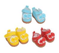 Zapatos de muñeca de 3,5 cm para muñecas de 17 cm, par de 3 zapatos de vestir de poliuretano, zapatos, accesorios para diferentes trajes de muñecas y pantallas, algodón, princesa