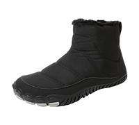 Zapatos de nieve impermeables Botas de nieve Suela Gruesa Antideslizante Superior Slip On High Top Cálido y Cómodo Botas Perforadas, Negro , 40 EU