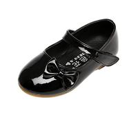 Zapatos de niña de piel sintética, zapatos individuales, zapatos de baile, zapatos de rendimiento para niñas, zapatillas impermeables para mujer, Negro , 35 EU