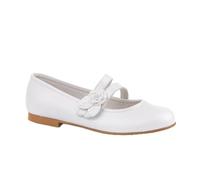 Zapatos de niña Fabricados en Piel para Ceremonia. Calzado de niña Hecho a Mano - MiPequeña Modelo 990v Color Blanco.