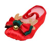 Zapatos de Niña para Danza Ballet y Yoga Calzado de Rendimiento con Diseño Especial para Navideñas (Red, 27.5 Little Child)
