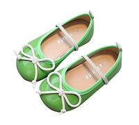 Zapatos de niña Zapatos de princesa Suela suave antideslizante Zapatos de cuero Bowknot Zapatos individuales Elefante Sandalias, verde, 35 EU