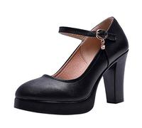 Zapatos de noche para mujer, zapatos de novia, elegantes tacones, cómodos, para bodas, bailes, tacón de bloque, tacón de negocios, fiestas, tacones altos, tallas grandes, piel sintética, zapatos de