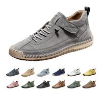 Zapatos de ocio para hombre, deportivos, impermeables, con suela de goma, suela suave, zapatos de negocios, antideslizantes, con cordones, zapatos de interior, gris, 45 EU