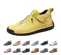 Zapatos de ocio para hombre, deportivos, impermeables, con suela de goma, suela suave, zapatos de negocios, antideslizantes, con cordones, zapatos de interior, amarillo, 46 EU