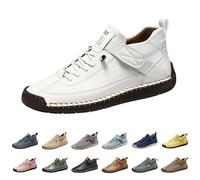 Zapatos de ocio para hombre, deportivos, impermeables, con suela de goma, suela suave, zapatos de negocios, antideslizantes, con cordones, zapatos de interior, Blanco, 47 EU