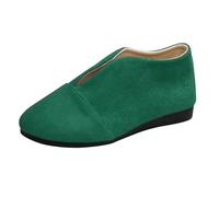 Zapatos de ocio para mujer, antideslizantes, ortopédicos, de gamuza, suela plana, para caminar, suaves, ligeros, deportivos, monocolor, informales, sin cordones, zapatos de mujer, verde, 37 EU