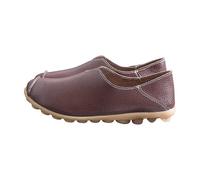 Zapatos de ocio para mujer de cuero, zapatos planos para mujer, zapatos de trabajo azules, suaves, antideslizantes, ligeros, para exteriores, de un solo color, transpirables, versátiles, marrón, 40 EU