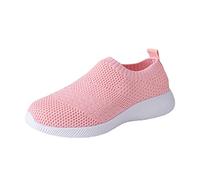 Zapatos de ocio para mujer, Slip On, zapatillas de deporte para mujer, de malla, suaves, cómodas, ligeras, ortopédicas, unisex, para correr, para exteriores, transpirables, informales, mocasines, Rosa
