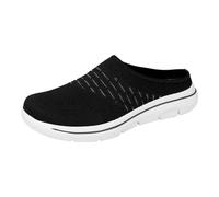 Zapatos de ocio semi-abiertos - Zapato Mujer Alpargatas Transpirable Shoes Malla Hueca Superior Zapato Exterior Zapato Sin Cordones Bailarina Ligero Zapatos Cómodos, Negro , 42 EU